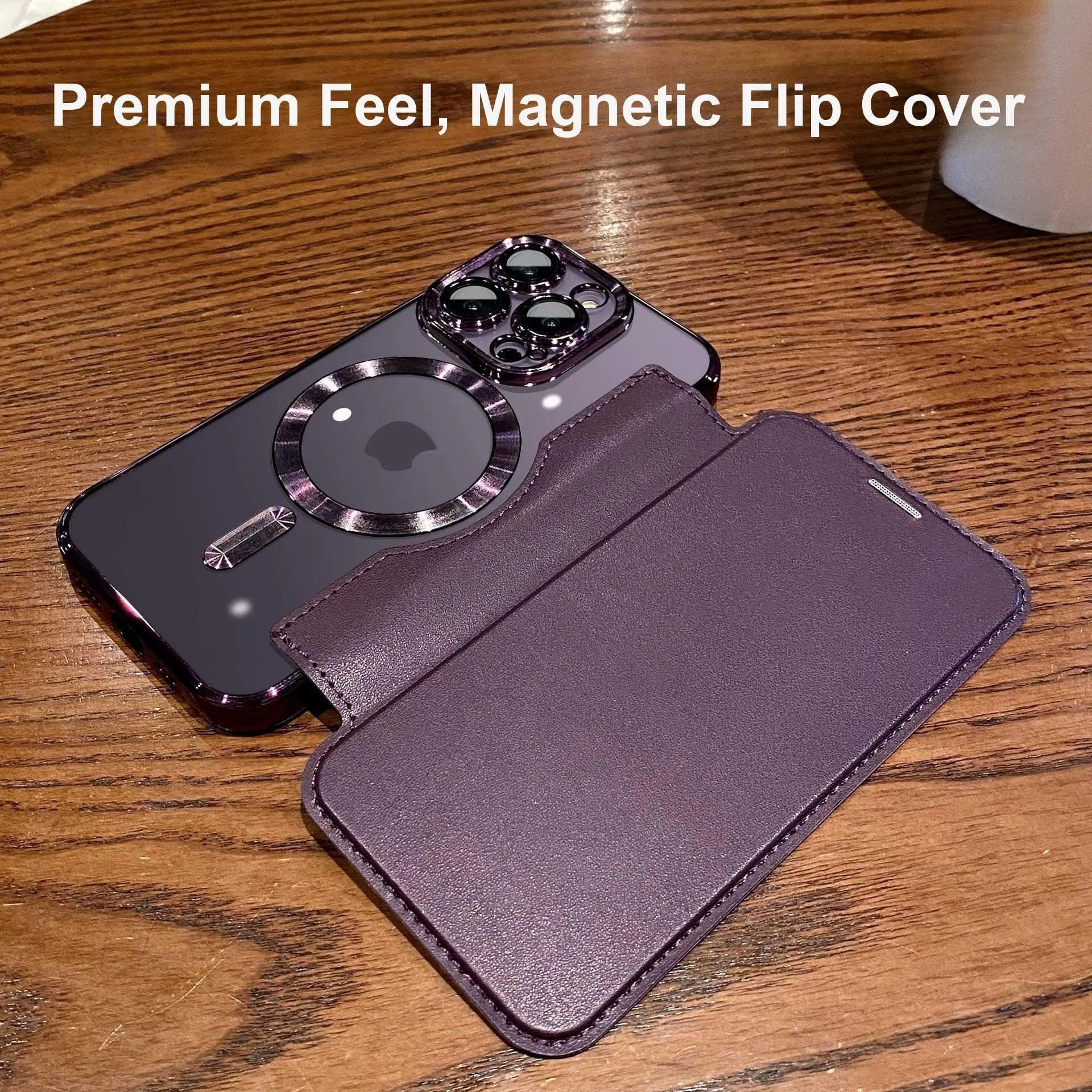For iPhone 18 Pro Phone Case Gold Shield Flip Leather Cover Electroplated Magnetic Card Holder For iPhone 17E Leather Shockproof HNU58