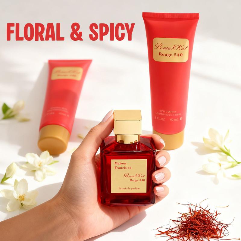 Maison Francis ca BaraKKat Rouge 540 Extrait de parfum 100ml, Shower Gel and Body Lotion Gift Set for Women 90ml