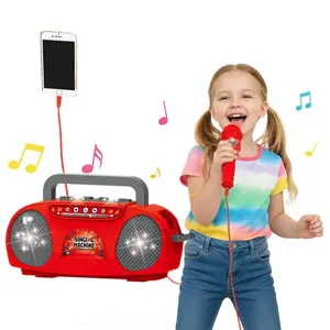 Portable Kids Karaoke Machine - Bluetooth Speaker with Lights, Wireless Microphone, Travel-Friendly Musical Toy for Kids, Ideal for Indoor/Outdoor Use & International Children's Day