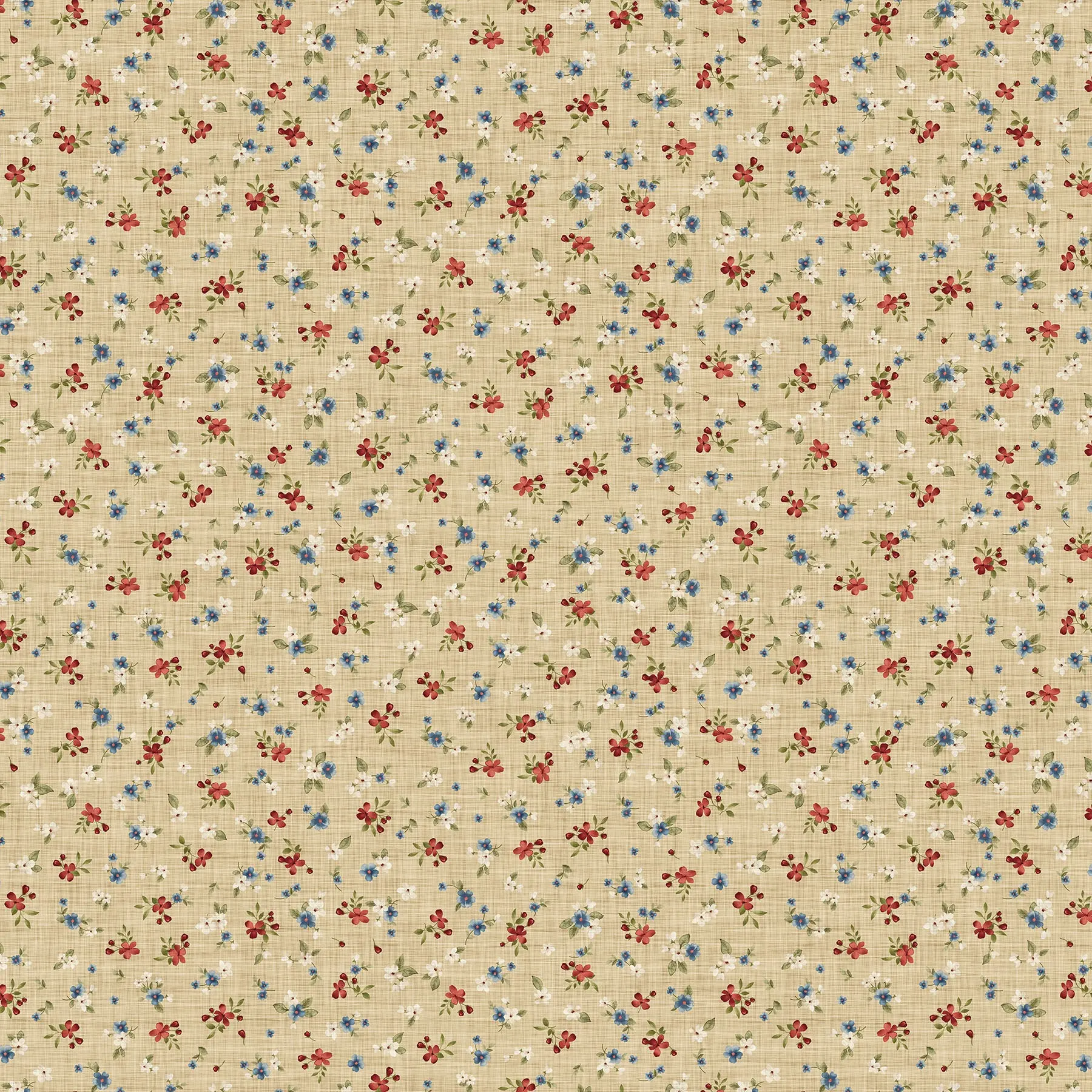 Fabric Northcott Beige Multi Floral Toss Farmhouse Sampler by the Quarter Yard 28605-12