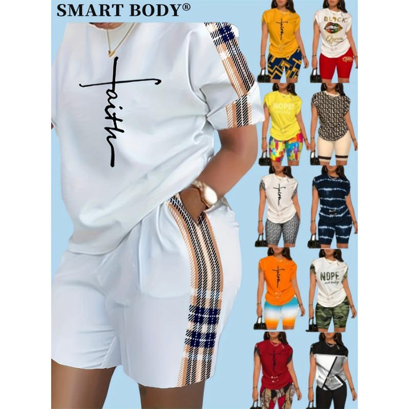summer new style dress unique Faith Letter Plaid Shorts Set with Pockets Short Sleeve Crew Neck T-shirt & Biker Casual Two-Piece Athletic Outfit, White Black Brown Stripes Top Tee + Pant Tracksuit Perfect for Summ summer new style dress unique Faith Letter Plaid Shorts Set with Pockets Short Sleeve Crew Neck T-shirt & Biker Casual Two-Piece Athletic Outfit, White Black Brown Stripes Top Tee + Pant Tracksuit Perfect for Summ