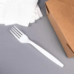 Heavy Weight White Plastic Forks Disposable Cutlery 500 Pack