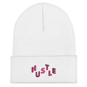 Hustle Embroidery Cuffed Beanie