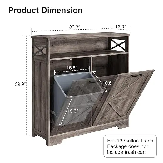 Grey-2 x13 Gallons(Can hold two trash cans)