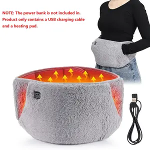 Heating Waist Belly Belt Stomach Heating Pad USB Powered, Hand Warmer 3 Temperature Settings, Ideal for Menstrual Period & Body Warmth,Heating Pad