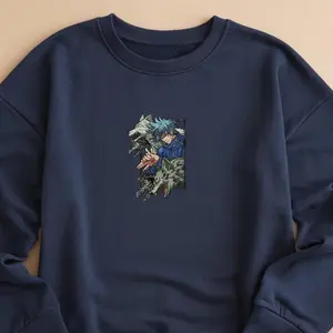Embroidered Anime Sweatshirt, Sorcery Battle Sweater, Ten Shadows Technique Shirt, Chimera Shadow Garden Design, Gifts for Anime