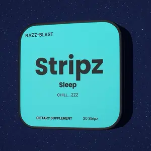 Razz-Blast Strip Sleep Oral Strip Melatonin Blend for Sleep Difficulties Raspberry Flavor Promotes Restful Sleep Healthcare Fitness Edible Supplements Dietary Healthy