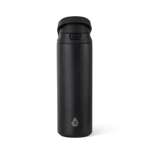 TAL Stainless Steel 2-in-1 Straw and Chug Water Bottle with Push Lid 24 fl oz Black Portable Drinkware