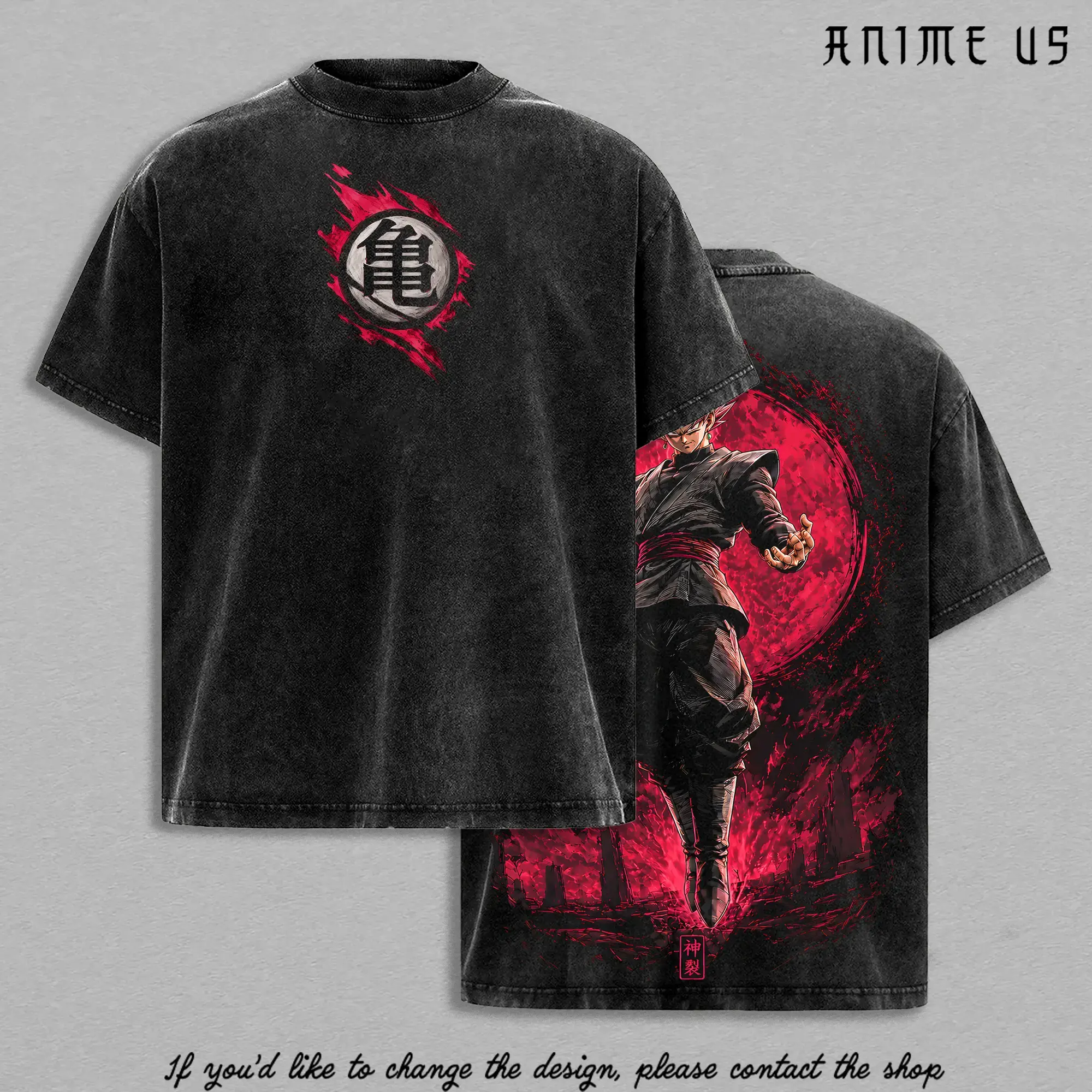 Oversized Vintage Washed Graphic Tee Fused Zamasu Goku Black Rosé Super Saiyan Villain Crimson Streetwear Pink Warrior Japanese Manga Shirt Heavyweight Cotton Casual T-Shirt for Men and Women TikTok Gym Y2K Retro Wash Kakarot Merch Apparel Top Tees