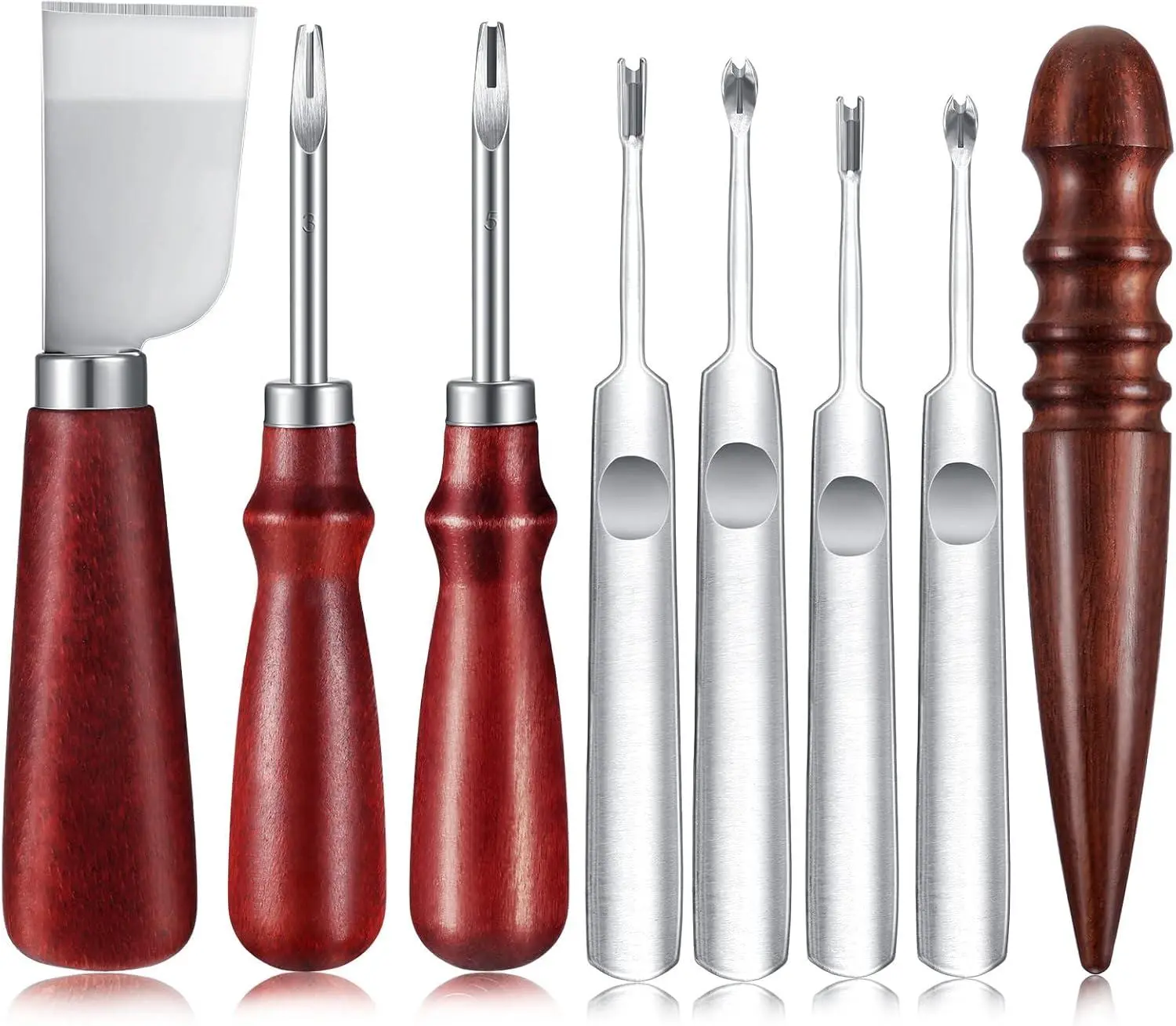 8-Pack Handheld Edge Skiving Tools - Leather Crafting Kit for DIY Edge Beveling, Leather Crafting Supplies with Metal Cutting Components for Backpacks, Wallets - Home Improvement & Building Supplies Accessory