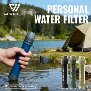 Portable Outdoor Water Filter Set, Camping Hiking Adventure Water Purifier, Emergency Survival Drinking Filter, Compatible with Water Bottles Bags