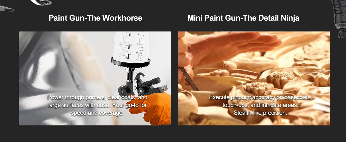 HVLP Air Spray Gun Kits, 2Pcs Automotive Paint Gun, 650ml Disposable Paint Cup & Air Regulator for Car, Primer, Topcoat & Touch-Up, Furniture, House Painting High-Pressure Aluminum mode hv lps prayer detail 5