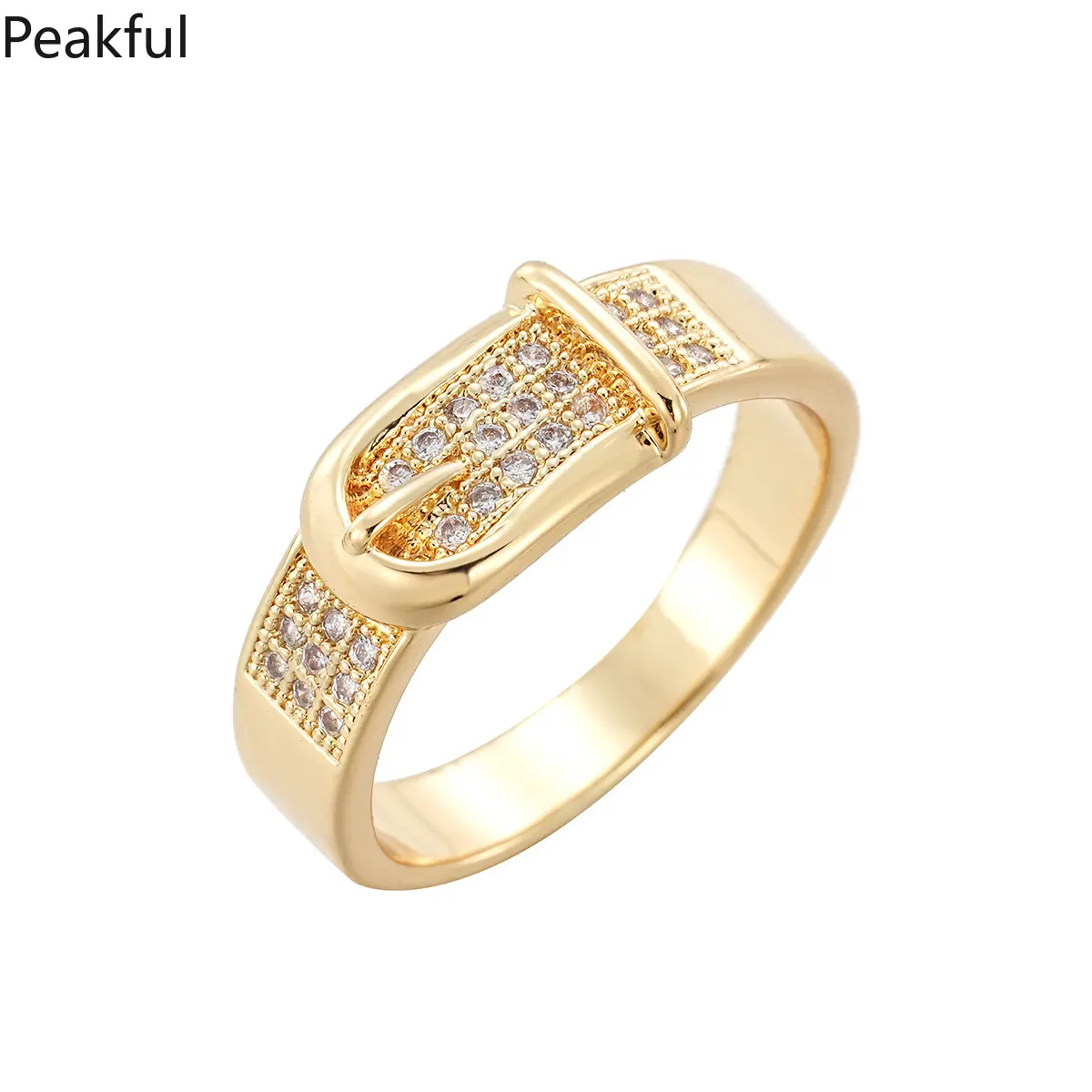 Stainless Steel Belt Rings For Women Zircon Adjustable Belt Finger Ring Femme Geometric Wedding Aesthetic Jewerly Gift anillos