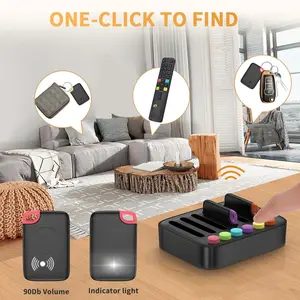 Key Finder Stick on Remote Finder Beeper 6 Pack RF Wireless TV Remote Control Finder, Key Finders Locator with Sound That Make Noise 90 dB Loud Beep Item Finder, Remote Tracker with Sound for Phone