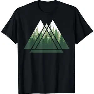 Forest Natural Triangular Minimalism T-Shirt (for both men and women) - Casual short-sleeved summer top