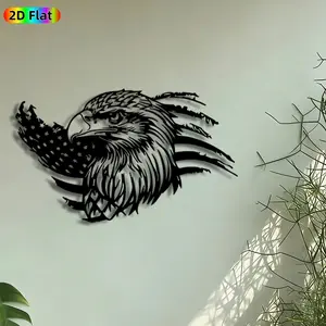 1pc American Eagle & Flag Metal Wall Art, Artistic Patriotic Eagle Statue Mural, Intricate Craftsmanship, Perfect for Independence Day, Veterans Day Decor, Perfect for Garage Man Cave Patio Wall Decor, Ideal Gift for Patriotic Decor Enthusiasts.