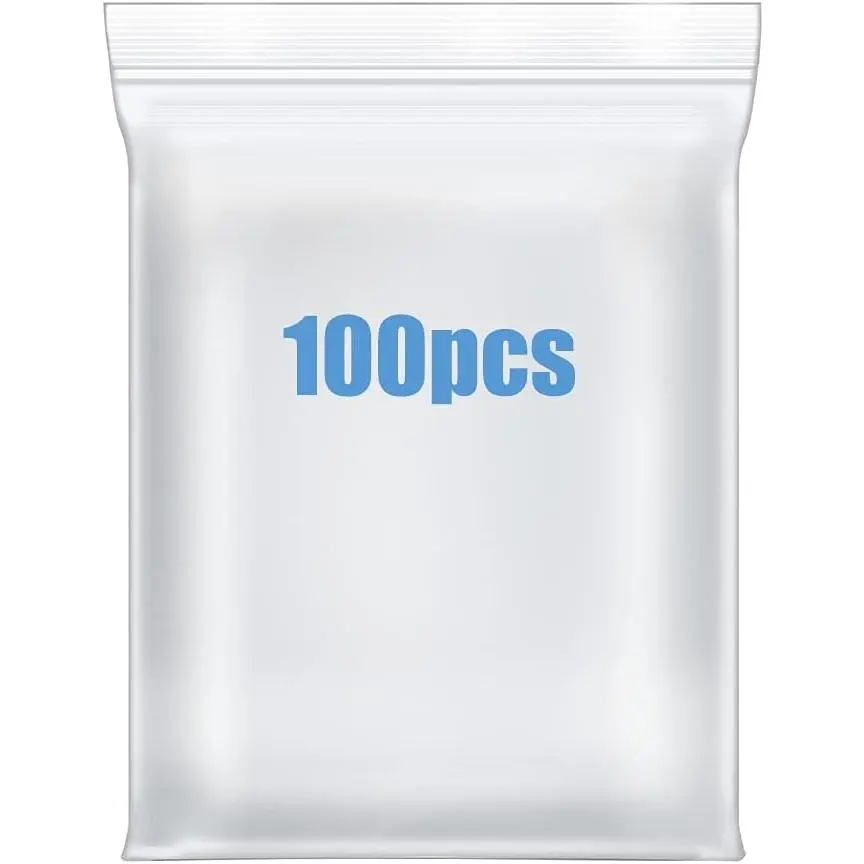 100 count 2" x 3" Small Plastic Bags Thick 4 Mil Clear Resealable Zip Seal Lock Poly Bags Heavy Duty Zipper Reclosable Baggies Packing  Earrings  Pills