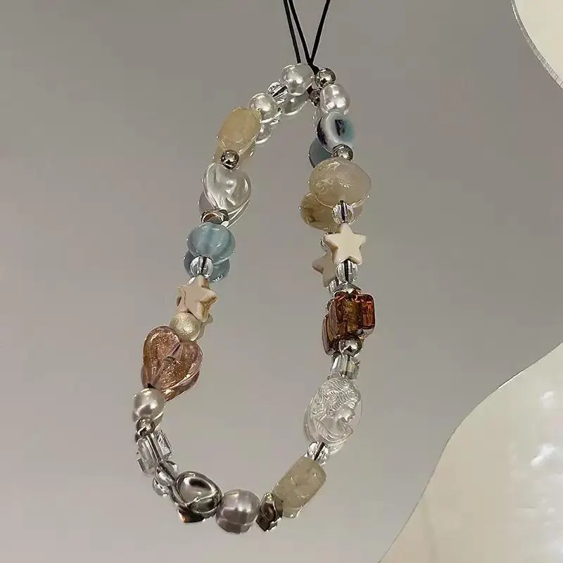 Vintage Heart Design Phone Chain, Fashionable Beaded Cell Phone Lanyard, Phone Strap for Women & Girls, Fashion Phone Accessories for Daily Use, Phone Charms