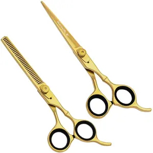 REGALE 7" Professional Titanium Gold Hair Cutting & Thinning Shear Set