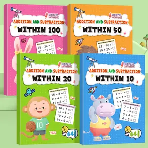 Addition/Subtraction Book for Kids, Numbers 1-100(4book), Handwriting workbooks, 64 Pages, Compact Size, Homeschool, Math Addition and Subtraction Enlightenment Training