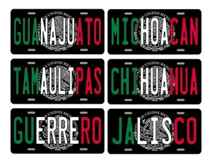 Mexico Auto Plates, Aluminum Plate for Car States Mexico, Car Plate Mexico State, Mexico Plates, NOVELTY PLATE, Quality Plate