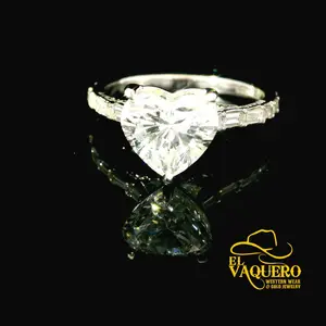 14K Gold Heart-Cut Solitaire CVD Diamond Engagement Ring