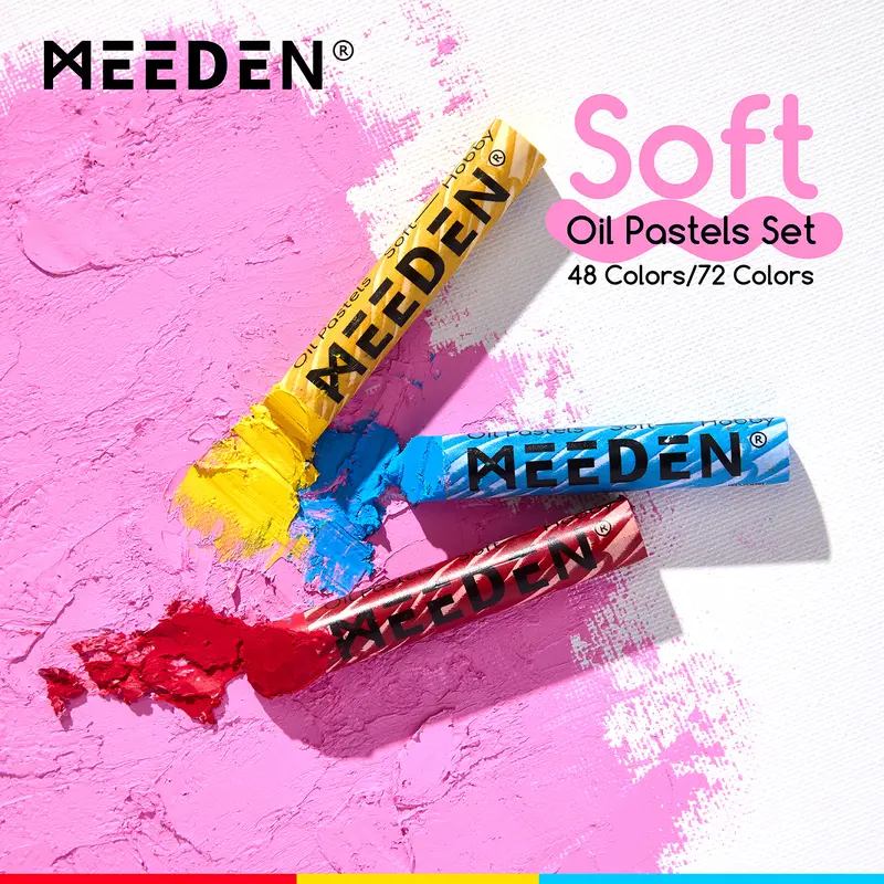 MEEDEN Soft Oil Pastels Set: 72/48/144/6 Vibrant Colors Oil Pastels for Artists Beginners - Smooth Creamy Oil Pastels for Painting, Drawing, Blending, Layering