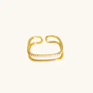 Adjustable Classic  Shining Stacker Set  Ring