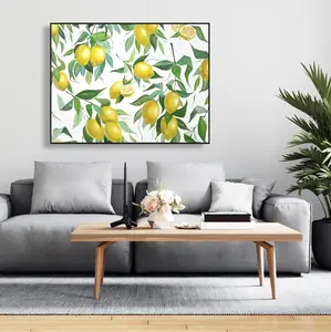 Begin Home Decor C1FC3648CVLE5P 36 x 48 in. Lemon Pattern - Yellow Framed Canvas for Home Decor