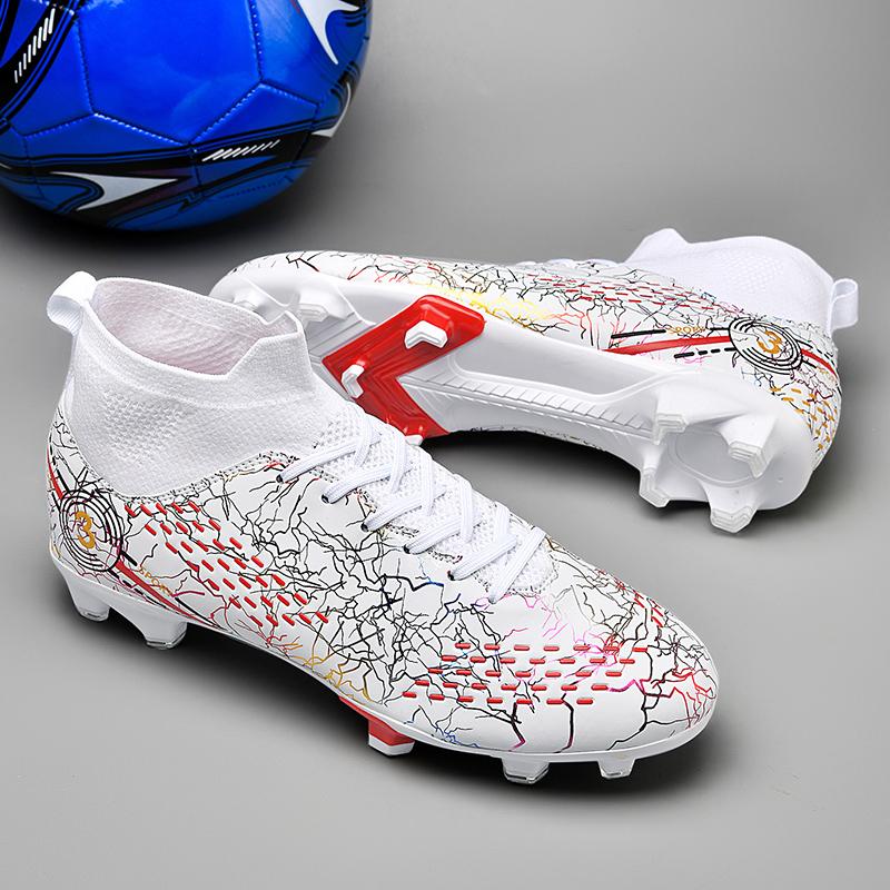 Unisex Ombre Pattern Lace-up Front Football ShoesAnti-slip Breathable Long Studs Soccer Shoes,Soccer Cleats, Football Cleats, Summer TrainingSneakers for Training Match Practice
