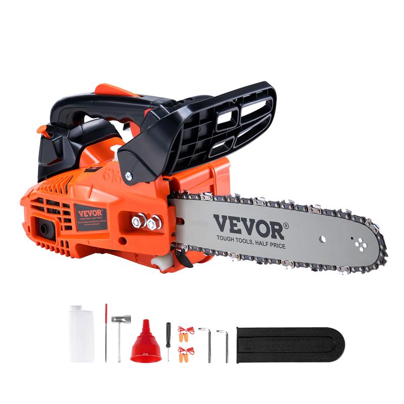 VEVOR Gas Chainsaw,  , 25.4CC 12" 1.2HP, Gasoline Powered Chain Saw, Handheld Cordless Petrol Chainsaws for Tree Wood Branch Cutting, Tree Trimming, Land Clearing, Farm Garden Ranch Forest Cutting Use