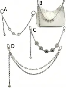 Elegant Rhinestone Chain Metal Bag Charm, Fashionable Chain Strap, Color-Conserving European Style Accessory, Perfect for Handbag Decoration, Wallet Chain