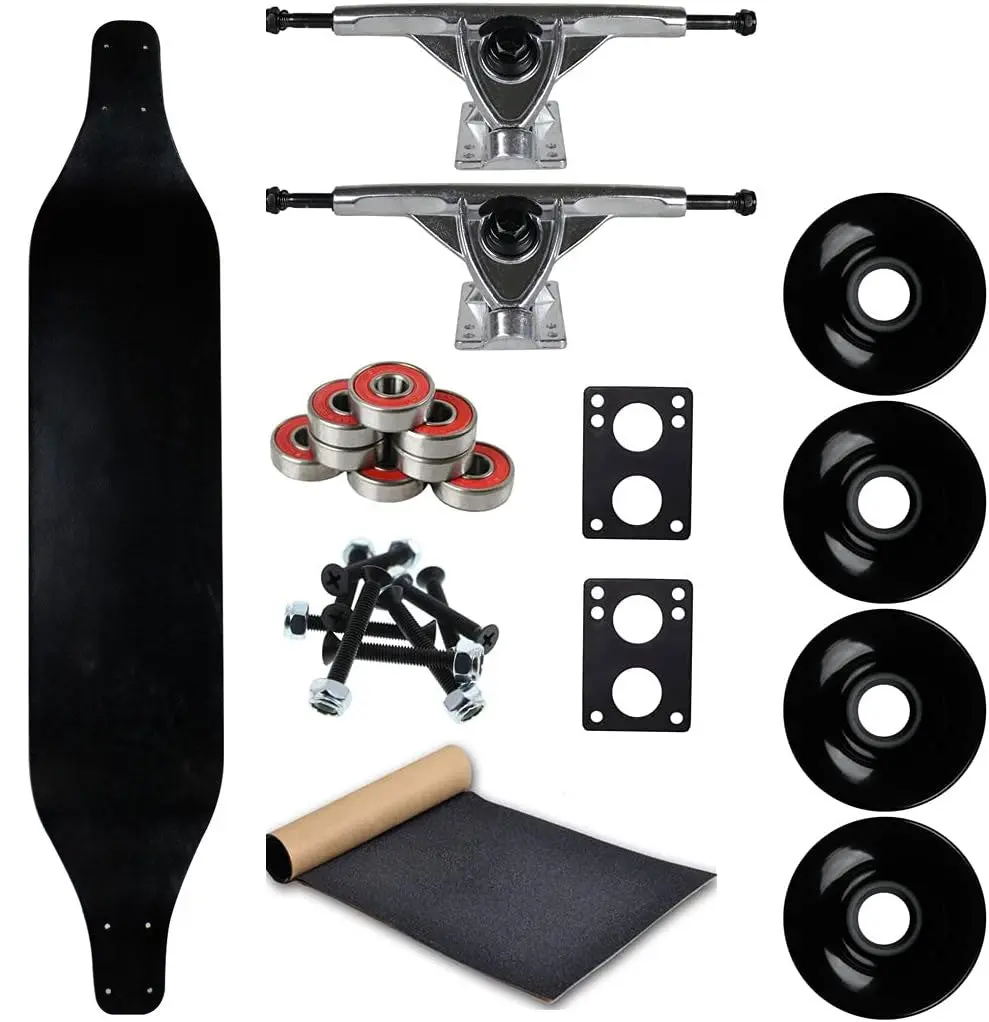 Moose Longboard Complete 8" x 40" Canadian Maple Drop Down Dipped Black