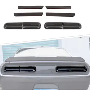For 2015+ Dodge Challenger Smoked Rear Tail Light & Wheel Eyebrow Lamp Cover Trim (8 pcs)