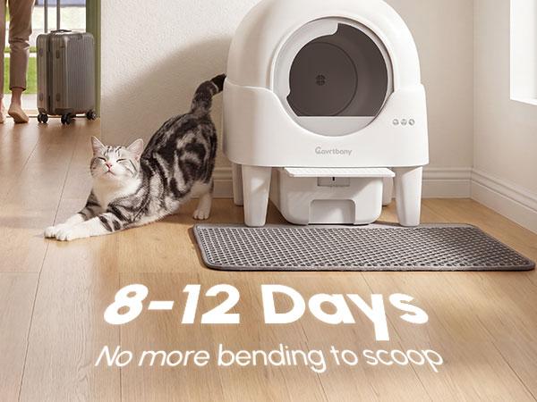 Cavrtbany Smart Self-Cleaning Cat Litter Box, APP or Manual Control, 85L Covered Litter Box with 15L pull-out drawer , Easy-Entry Front Step, 5 Safety Sensors, Quick 3-Minute Assembly, Quiet, Cat toilet for big Cats & Multi-Cat Homes With Free  liners 