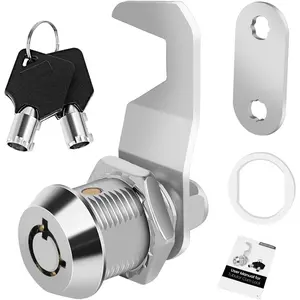 5/8' Keyed Alike Cabinet Cam Lock, Zinc Alloy Hook Cam Tool Box Lock for RV Storage Compartment Door Tool Cart Mailbox, Comes with Manual, 1 Pack