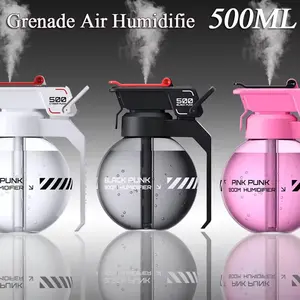 Creative Design Humidifier, 500ML Silent Ultrasonic Humidifier, Portable Cyberpunk Style, USB Rechargeable Desktop Humidifier, Home Office Use