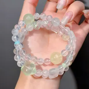 034 Citrine Fluorite Clear Quartz lucky charm bracelet 2025 energy high quality fashion jewelry beads bracelet feng shui gift