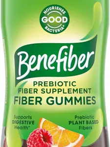Benefiber Prebiotic Fiber Supplement Gummies for Digestive Health, Assorted Fruit Flavor - 81 Count