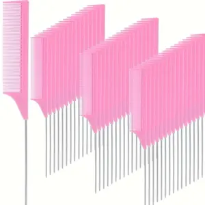 Pink Carbon Fiber Rat Tail Comb – Heat Resistant, Anti-Static Hair Styling Tool