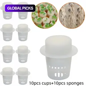 10 Set Hydroponic Seedling Net Pots with Sponge, Soilless Planting Basket, Garden Vegetable Seeds Starter Net Pots #GLOBAL PICKS