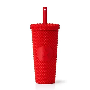 Mini textured cup keychain - 3d printed ornament charm, cute spiked tumbler fidget