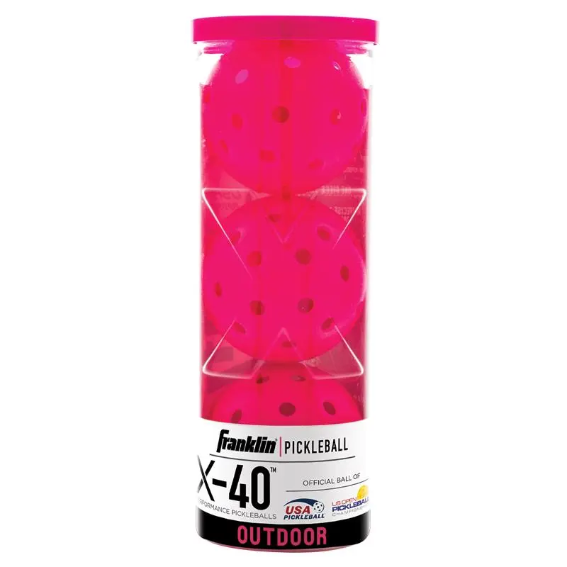 Franklin X-40 Outdoor Pickleballs, USAPA Approved Plastic Balls with Reliable Spin, High-Visibility, Official Size 2.9" Diameter