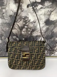 Pre-owned FENDI canvas Shoulder Bags Vintage Zucca Shoulder Bag