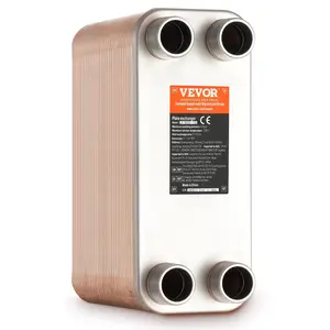 Spring new arrivals Heat Exchanger, 5"x 12" 80 Plates Brazed Plate Heat Exchanger, Copper/316L Stainless Steel Water To Water Heat Exchanger For Floor Heating, Water Heating, Snow Melting, Beer Cooling