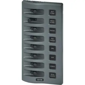 4309 Blue Sea 4309 WeatherDeck&reg; 12V DC Waterproof Switch Panel - 8 Position