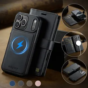 New iPhone 17/16e/16/15/14/13 Pro Max Case, Detachable Wallet Cover with Card Holder, 2-In-1 Flip Cover, RFID Blocking Strap