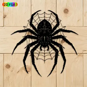 1Pc Spider Web Metal Wall Art, Mysterious Spider Web Mural, Weather-Resistant for Indoor & Outdoor Use, Ideal for Halloween & Gothic Home Decor, Artistic Vintage Wall Art
