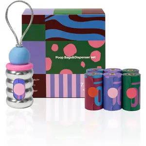 Poop Bags with Dispenser, Leak Proof and Extra Thick Pet  Bags for Walking  and Cats Litter, 1 Bag Holder and 105 Bags ()