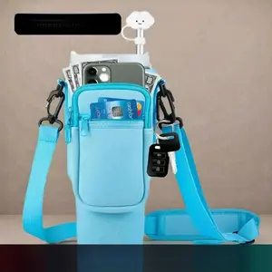 Water Bottle Carrier Bag with Phone Pocket for Cup 40 Oz, Water Bottle Holder Adjustable Cup Accessories, Lightweight  Drinkware